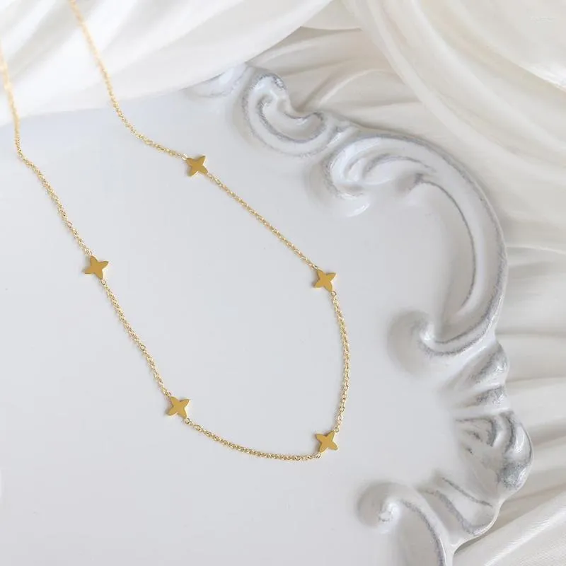 Choker Gold Farbe Star Colliers frauen Anhänger Halskette Mode Weibliche Edelstahl Dünne Kette Halsketten Schmuck Damen Geschenke