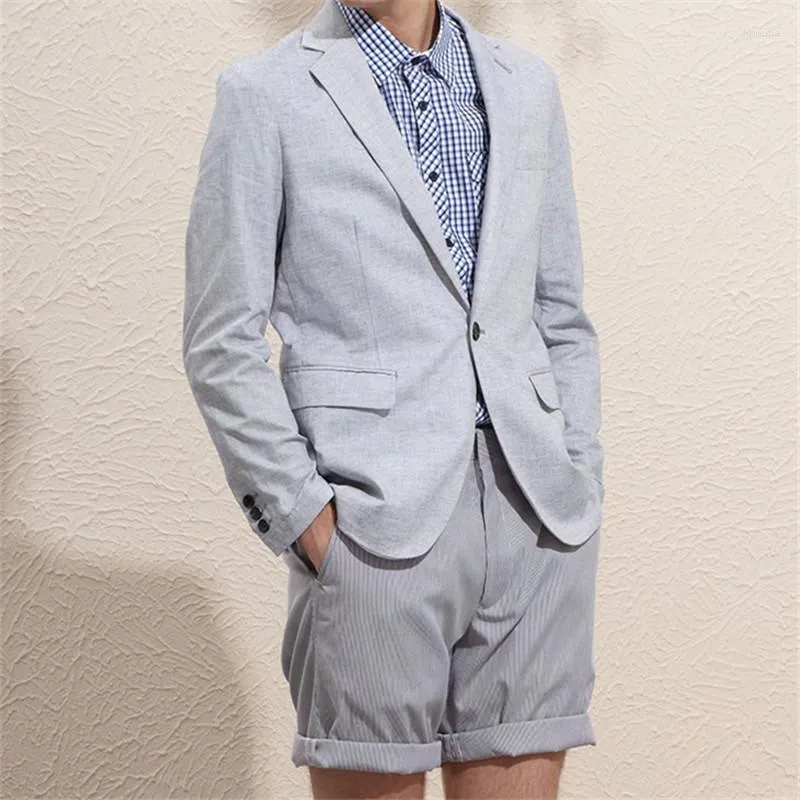 メンズスーツの結婚式の男性スーツ夏のコスチュームhomme Groom 2pieces（ジャケットパンツタイ）カスタムメイドテルノスリムフィットタキシードパーティーブレザー