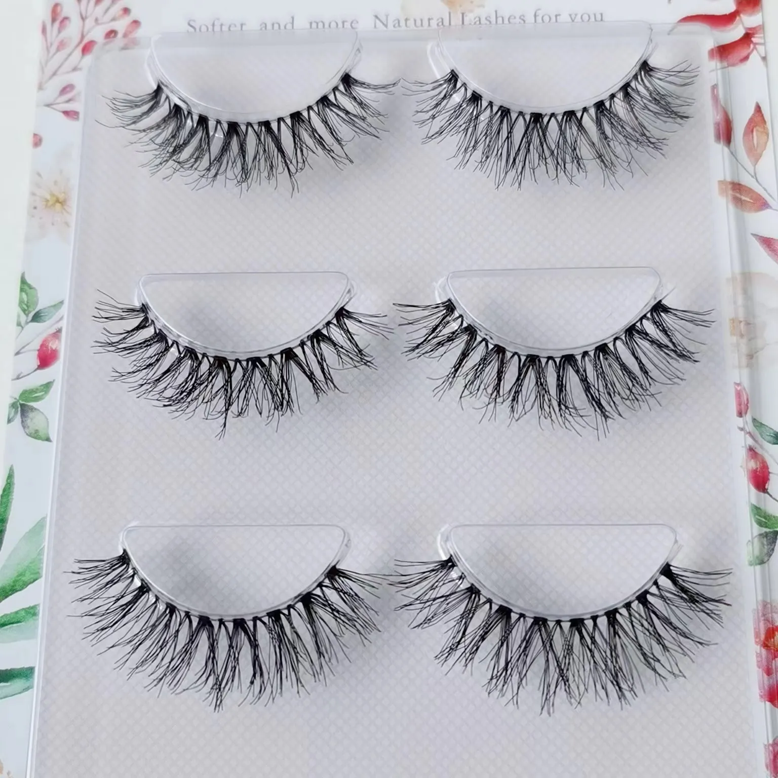 New Wholesale Mink Lashes 5/eyelashes invisible band 3d mink lashes reusable false eyelashes Make Up in Bulk Hotting