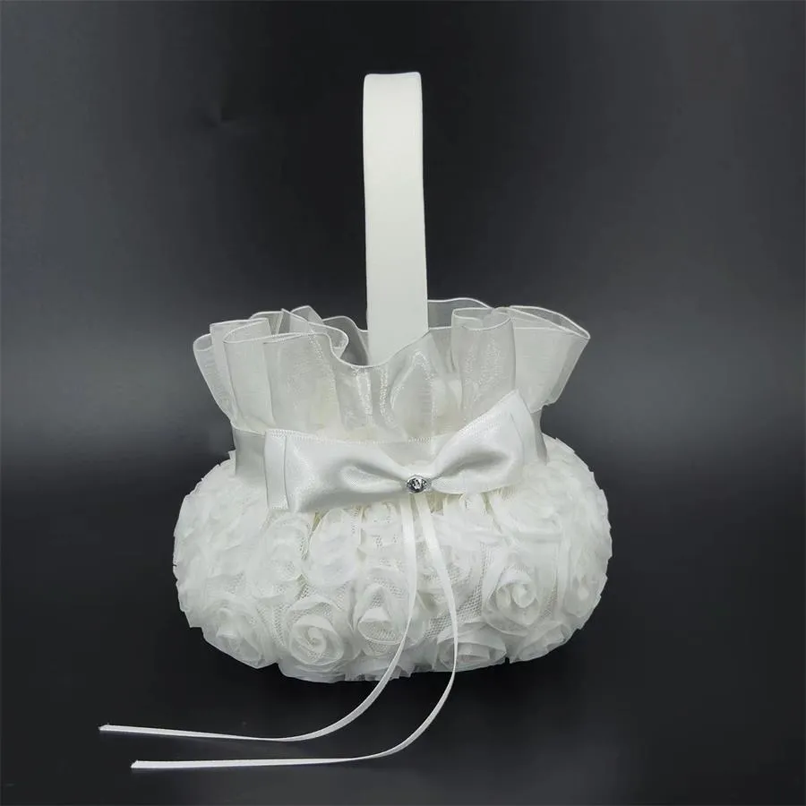 Wedding & Party Supplies Handmade flower boy portable small flower basket wedding supplies European wedding flower w422