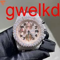 Orologi da polso lussuoso bling personalizzato ghiacciato orologio bianco oro bianco moiss anite diamante orologio 5a replica di alta qualità meccanica UUJ1677