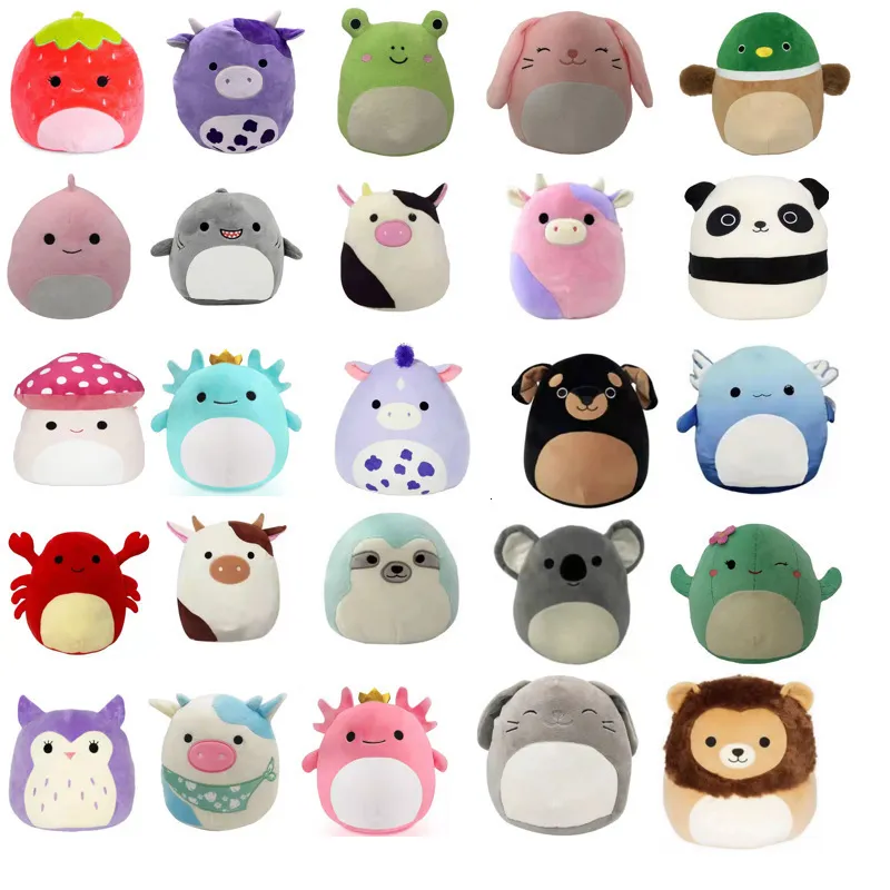 플러시 인형 20cm axolotl 장난감 kawaii cows 공룡 개구리 박제 동물, 즉 어린이를위한 부드러운 베개 선물 230217