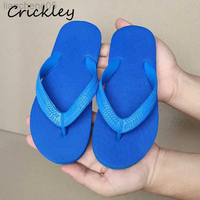 Slipper Nya solida barn tofflor Summer Casual Beach Outdoor Child Boys Girls Flip Flops Soft Bottom Bekväma Hem Kids tofflor W0217