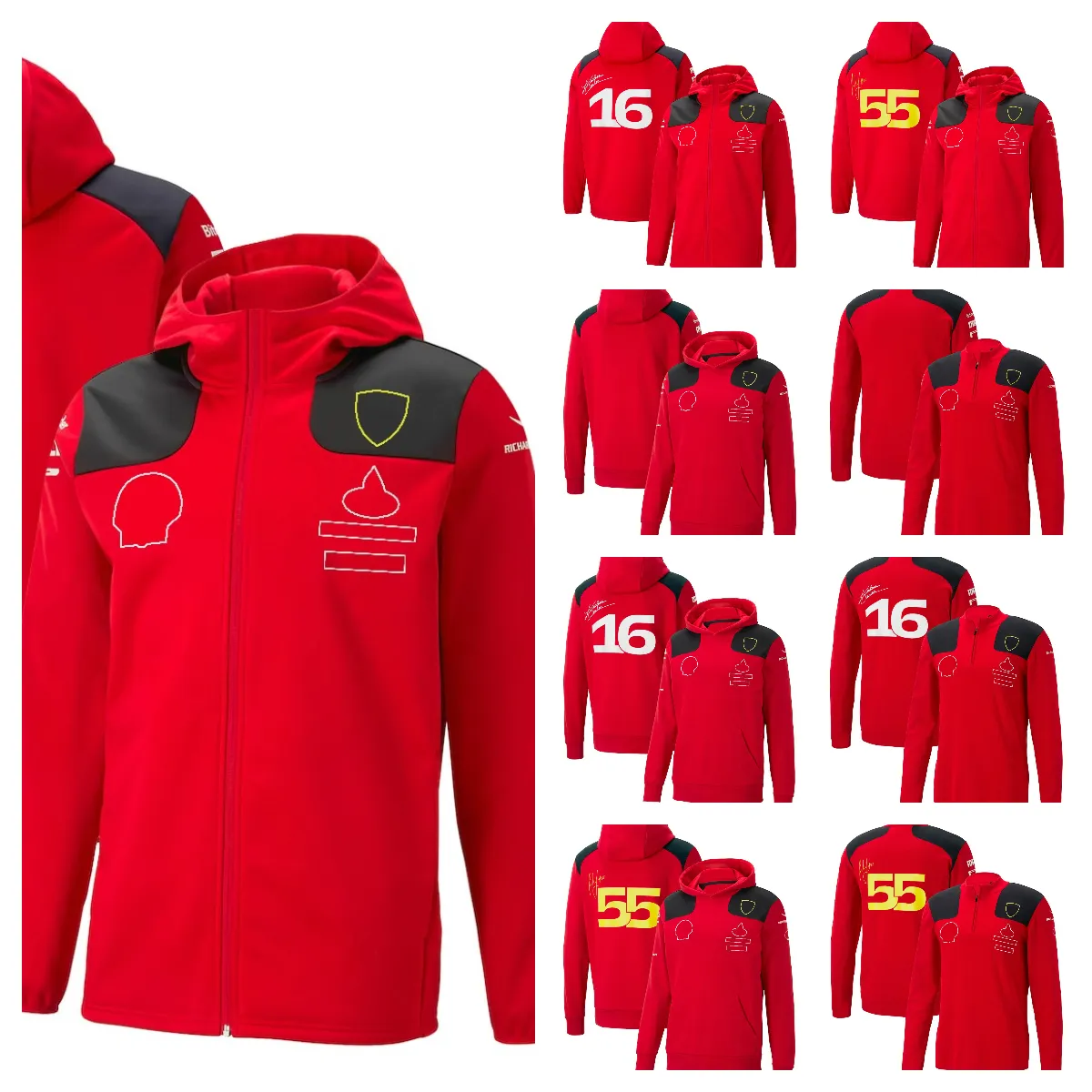 F1 Racing Suit 2023 NOWY SWEATER RED COUTED MĘŻCZYZNY I ZIMOWY SUPE ZIMOWY