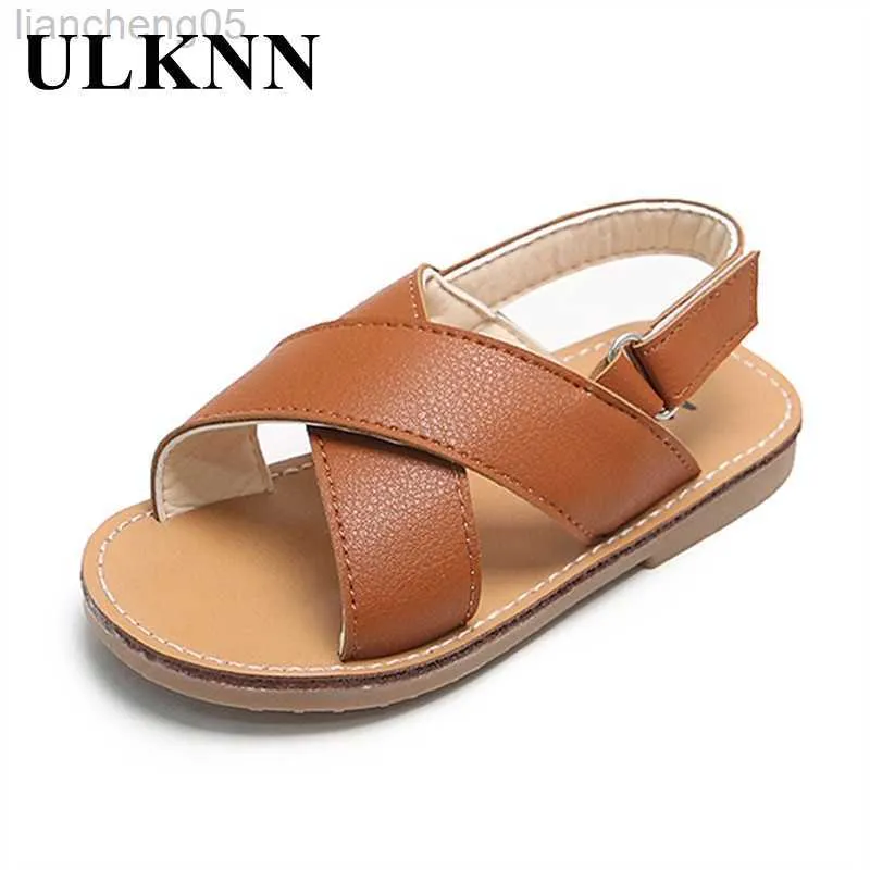 Сандалии Ulknn Boys Sandals 2021 Летовая новая кожаная водонепроницаем