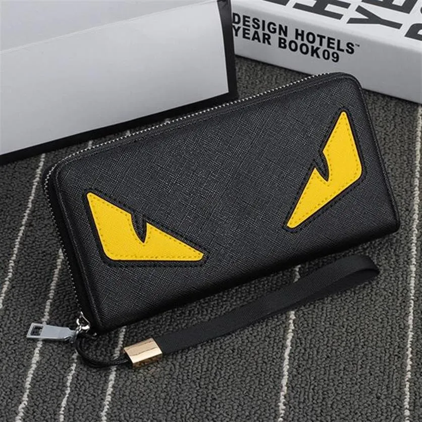 Hengsheng Marke Mode Lange Augen Anime Männer Leder Brieftaschen Geldbörsen Carteira Masculina Couro Portefeuille Homme209h