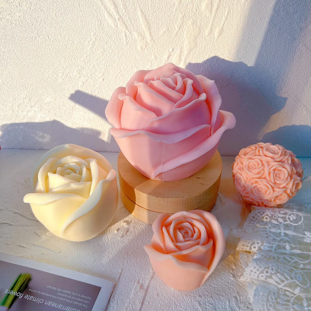 3 Sizes Rose Shaped Candle Mold Valentine's Day Gift Idea Flower