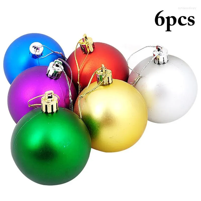 Party Decoration 6pcs/Set Mix Colors Christmas Balls Ornament Decor Plastic Hanging Xmas Tree Accessories Supplies