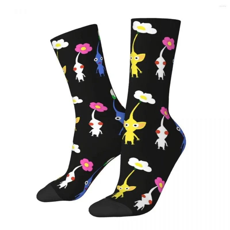 남성 양말 힙합 빈티지 귀여운 Pikmin 패턴 Crazy Men's Unisex Fauna 하라주쿠 Seamless Printed Funny 참신 Happy Sock