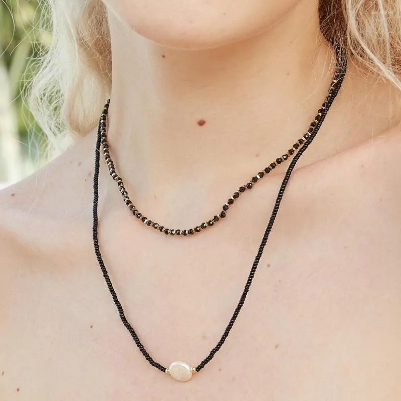 Girocollo ZMZY carino per le donne pietre naturali semi di perline breve collana di dichiarazione collane di perline di lusso