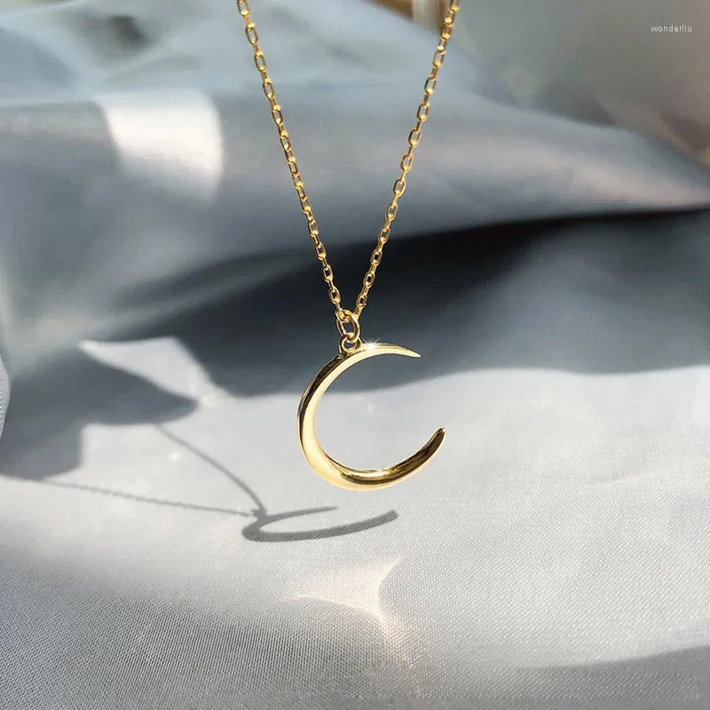Ketens mode zoete gebogen halve maan zilver fijne sieraden temperament sleutelbeen ketting hanger kettingen voor vrouwelijke geschenken