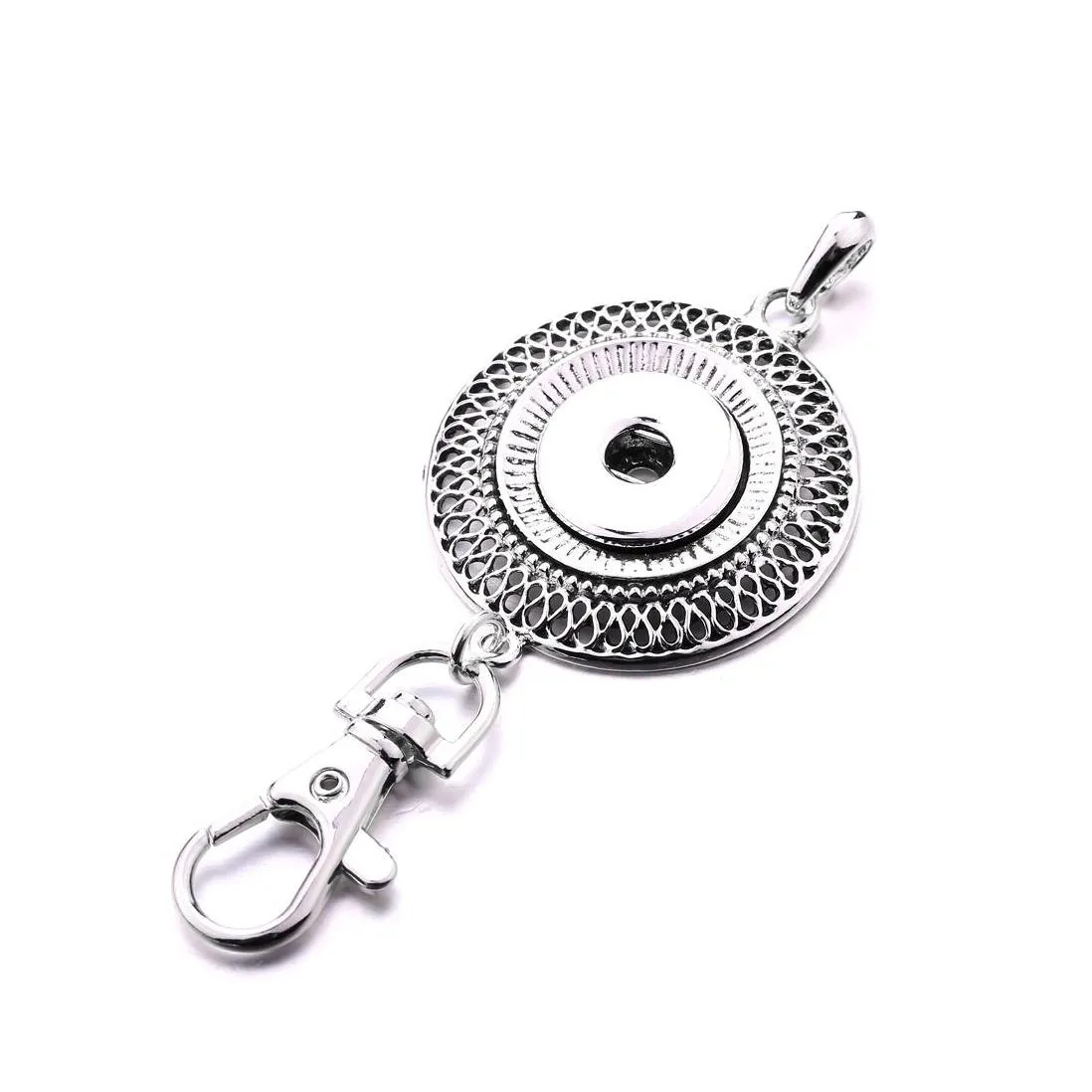 Nyckelringar Metal 18mm SNAP -knappar Keychain Chain Car Bag Snaps Keyring For Women Men smycken Drop Delivery DHU35