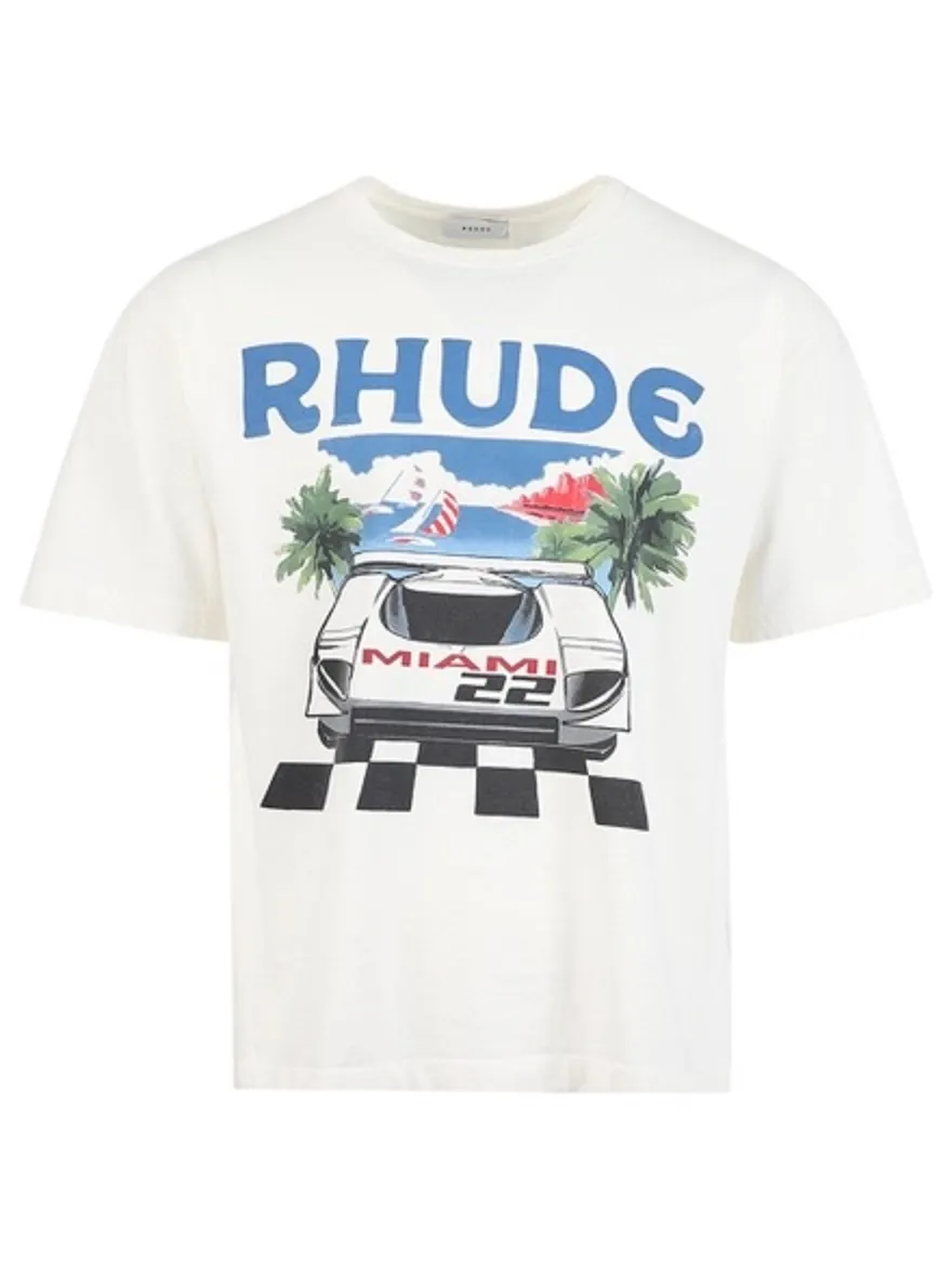 2023 الصيف Rhude T Shirt مصمم Mens Tirt Rhude قمصان عرضية رجل Tees قصيرة الأكمام من أعلى بيع الرجال Hip Hop Clothes Us Size S-XL B7