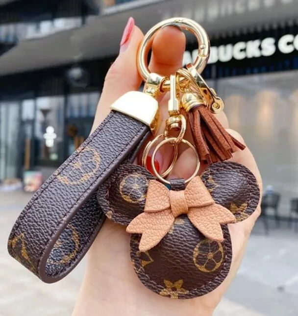 Designer Keychain Wallet Keyring Purse Pendant Car Chain Charm Bucket Bag Flower Mini Coin Holder Keychains Bag Trinket Gifts Accessories