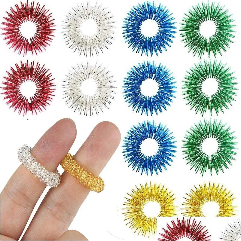 Decompression Toy Spiky Sensory Ring Fidget For Finger Mas Hand Acupressure Masr Relief Circation Rings 0225 Drop Delivery Toys Gift Dhomv