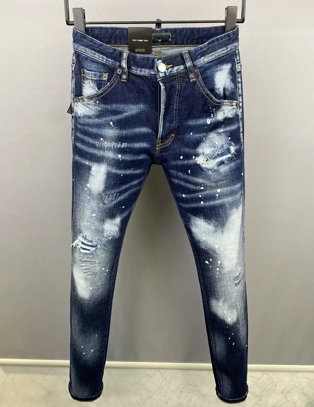 DSQ Coolguy Jeans Classic Man Jeans Hip Hop Rock Moto Herren Casual Design Ripped Jeans Distressed Skinny Denim Biker DSQ2 Jeans für Männer