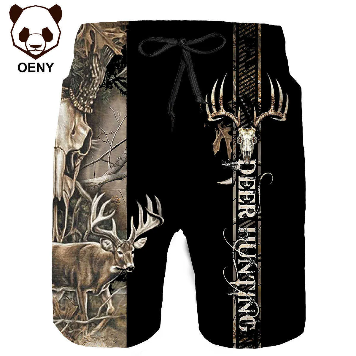 Shorts pour hommes Printemps été Animal cerf chasse camouflage unisexe 3D imprimé Shorts hommes pêche en plein air Camping vêtements de sport surdimensionné pantalon court Z0216