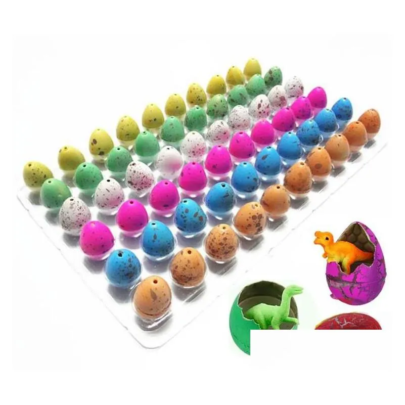 Novelty Games 60Pcs/Lot Gag Toys Children Cute Magic Hatching Growinanimal Dinosaur Eggs For Kids Educational Gifts Gyh A660 Drop Del Dhvpa