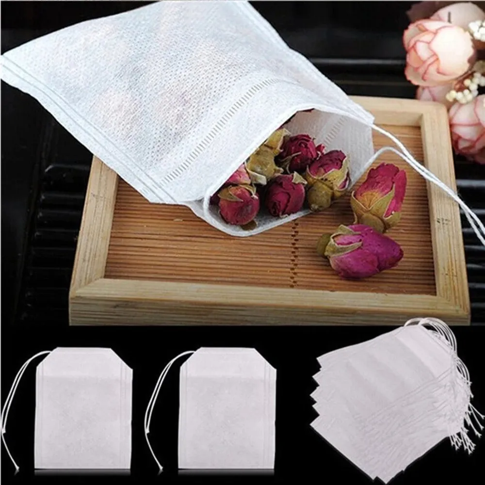 Fashion Hot Empty Teabags Tea Bags String Heal Seal Filter Paper Teabag 5.5 x 7CM for Herb Loose Tea C1216