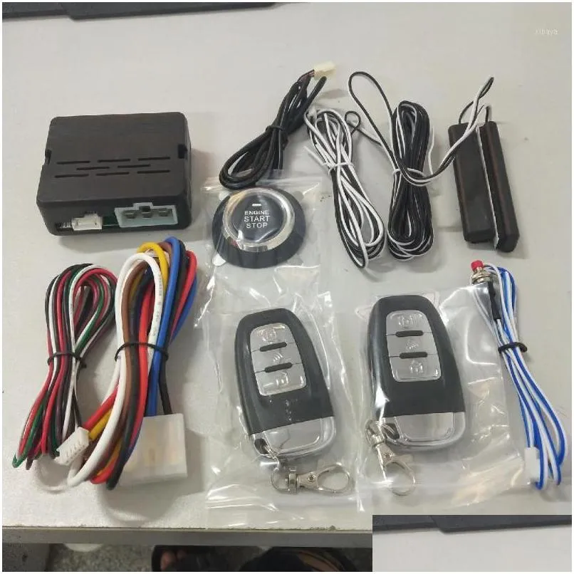 CAR DVR Alarm Security 12V 8st CAR START SYSTEM PKE Induktion Antitheft KeyLess Entry Push -knapp Remote Kit1 Drop Delivery Mobiles DH8QW