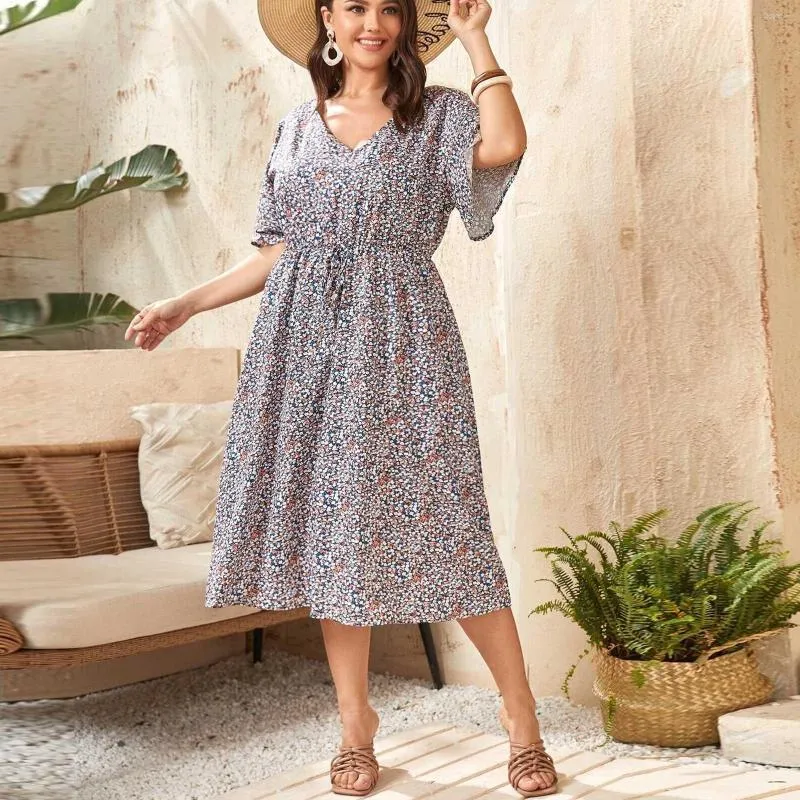 Abiti da festa Abito estivo senza maniche sexy da donna Abito senza spalline con fiocco senza spalline Fasciatura allentata Vestito estivo a pois pieghettato Vestidos senza schienale casual