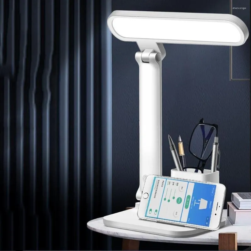 Table Lamps LED Bedside Lamp Touch Control Reading Desk Lights USB Charging Mobile Phone Bracket Light Memory Function For Home Office