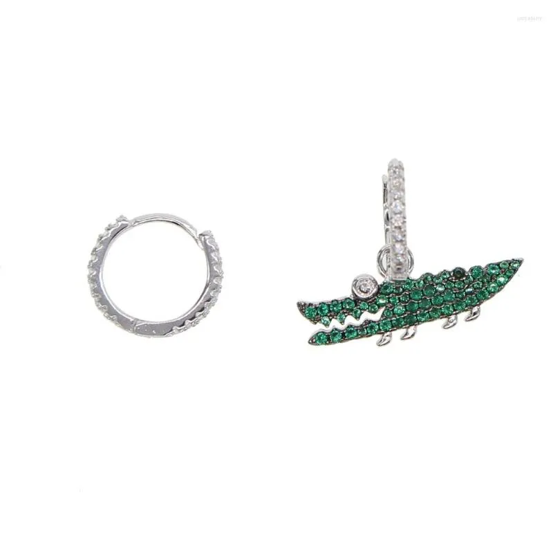 Orecchini a bottone Colorato Design di gioielli di alta qualità Verde Bianco Cubic Zirconia Cz Charm Cute Animal Girl Donna Moda 2023 Orecchino estivo