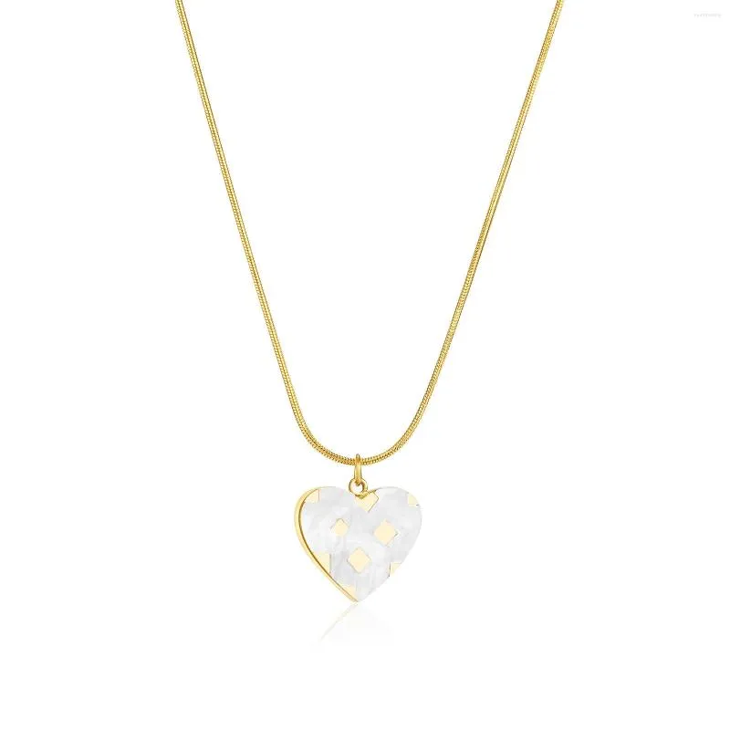 Kedjor släpp smycken nisch design kärlek hjärtfritillär halsband enkel rostfritt stål kedjekedja kvinnor