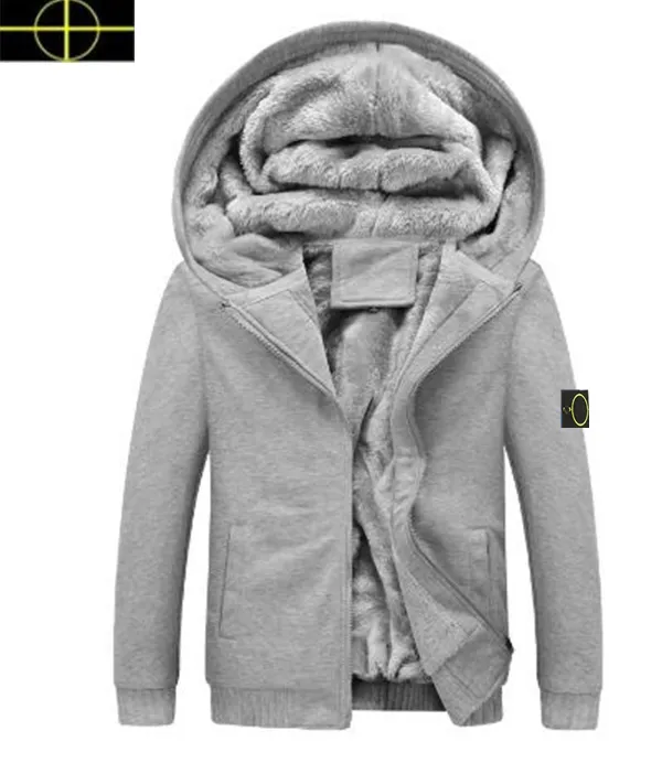 plus size kappa Vinter herr lätt version enfärgad luva plysch förtjockad cardigan stone jacka island herr 2023 ny termojacka storlek m-4xl