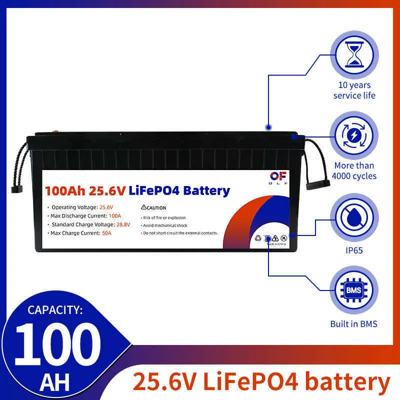 12V 50AH 100AH ​​200AH LIFEPO4 Batteripaket A LITIUM IRON FOSFAT Batteri inbyggt BMS för RV EV Van Camper House Storage