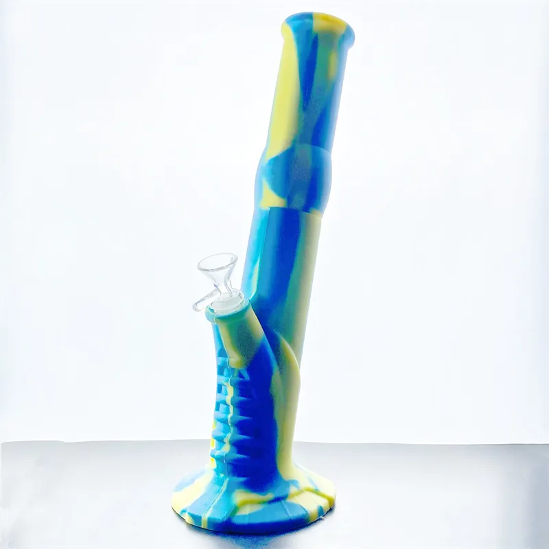 Nieuwe hoogwaardige siliconen staaf waterpijp waterpijp, 14-inch hoge dab-rig glazen bong staaf siliconen slang