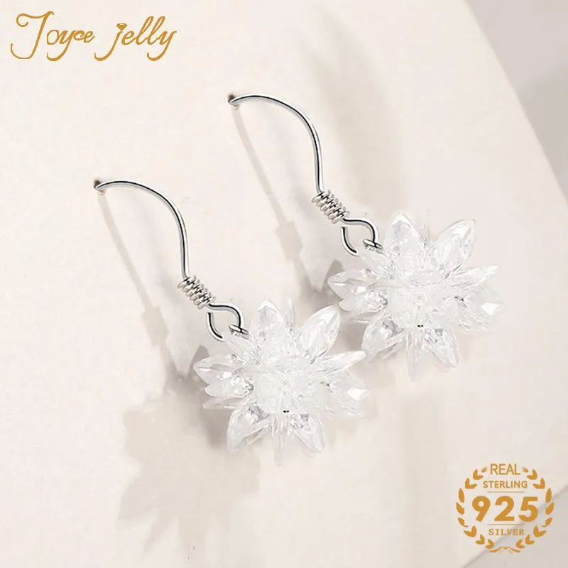 Boucles d'oreilles JoyceJelly 925 argent femmes bijoux cadeaux de noël Unique 3D flocon de neige conception pour mariage 2023