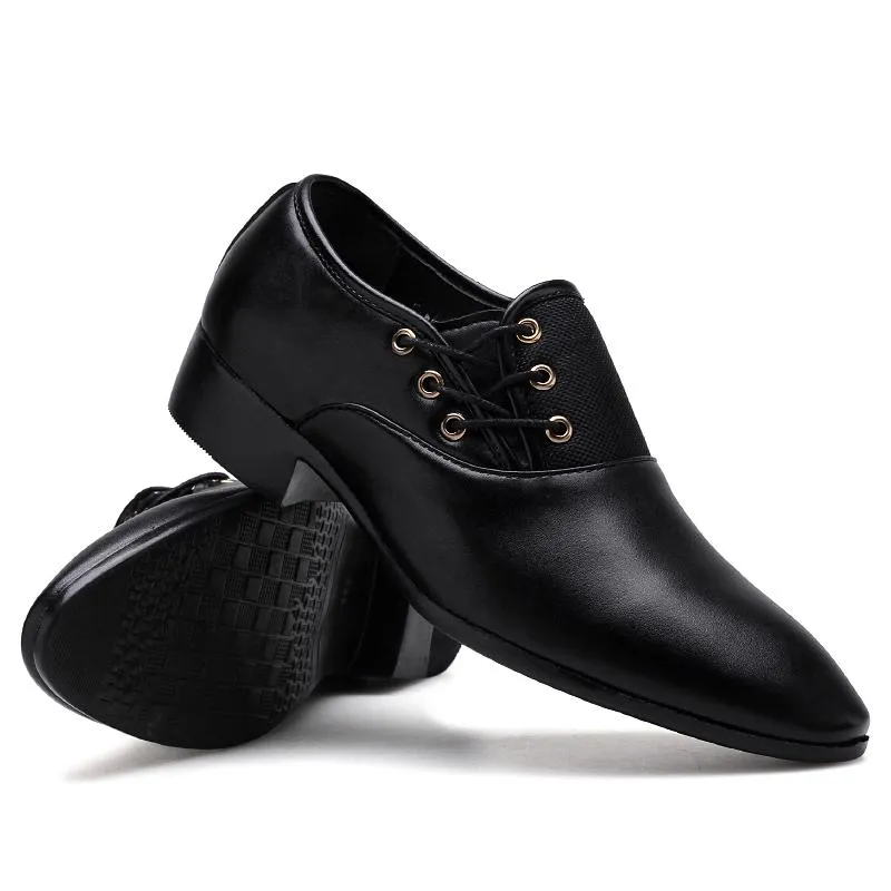Zapatos de vestir QIANMO Hombres de cuero genuino Oxford con cordones Negocios Pisos de alta calidad Tamaño grande 47 48