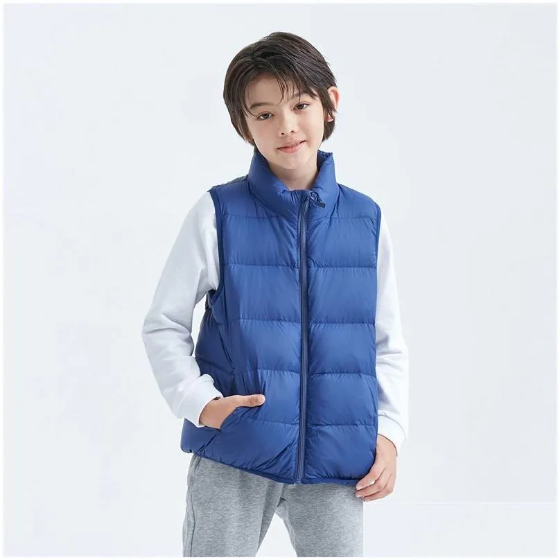 Car Dvr Vests Fashion Childrens Sleeveless Warm Winter Down Waistcoats Athletic Outdoor Apparel Drop Delivery Baby Kids Maternity Clot Dhcya