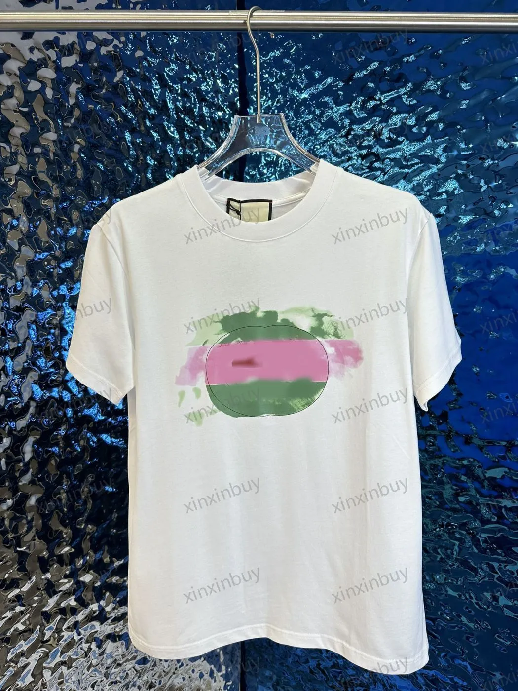 Xinxinbuy Men Designer Tee T Shirt 23SS Paris رسائل كبيرة على الجدران