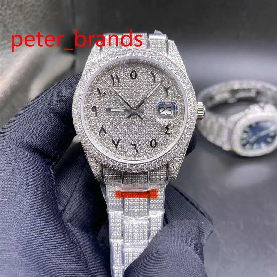 Diamond en acier inoxydable 39 mm Case brillante Num￩ros arabes Calal￩