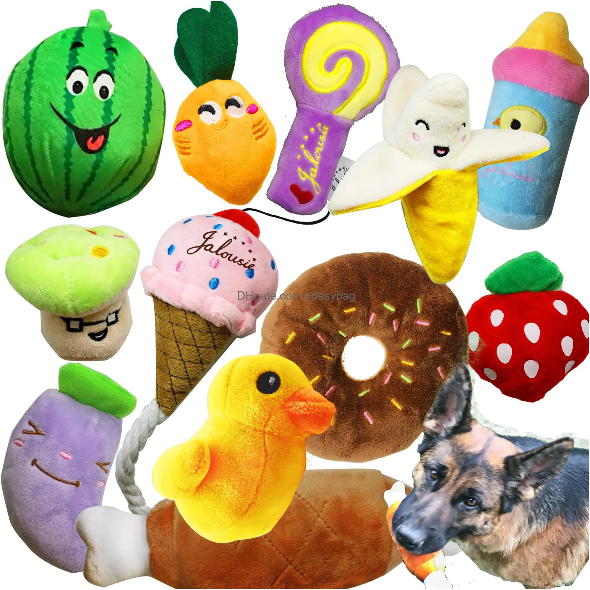 Dog Toys Tuggar Plush Animal Toy Squeaky Söta husdjur fylld valp tugga för små medelstora husdjur bk droppleverans 2022 amf7m