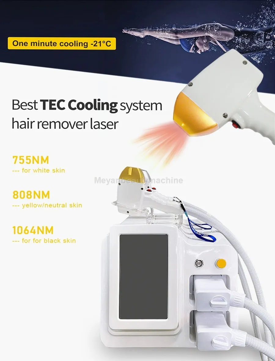 2023 Good Power Diode Laser Hair Removal Machine 755nm 808nm 1064nm