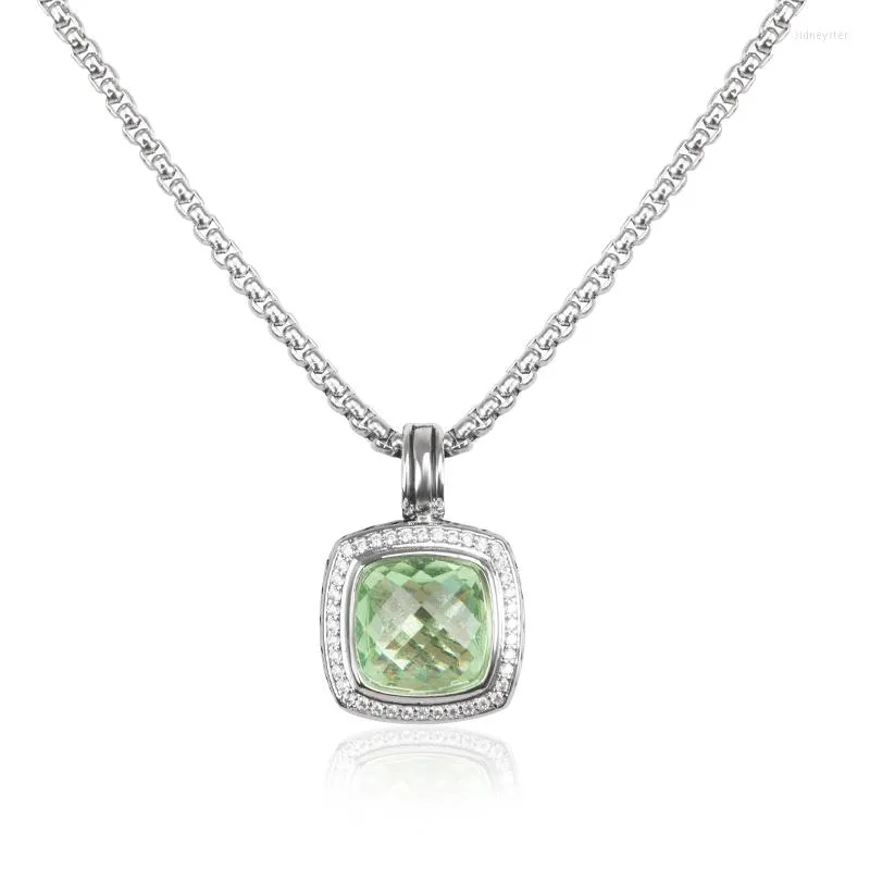 Chaînes JADE ANGEL femmes élégantes collier vert Zircon pendentif pour dames mode cuivre bijoux Banquent accessoires cadeau