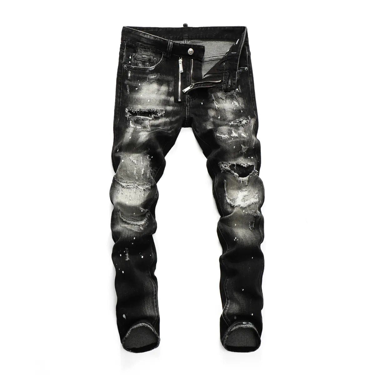 Tr Apstar DSQ Black Men's Jeans Wash Cool Guy Jeans Classic Hip Hop Rock Moto Mens Design Discall