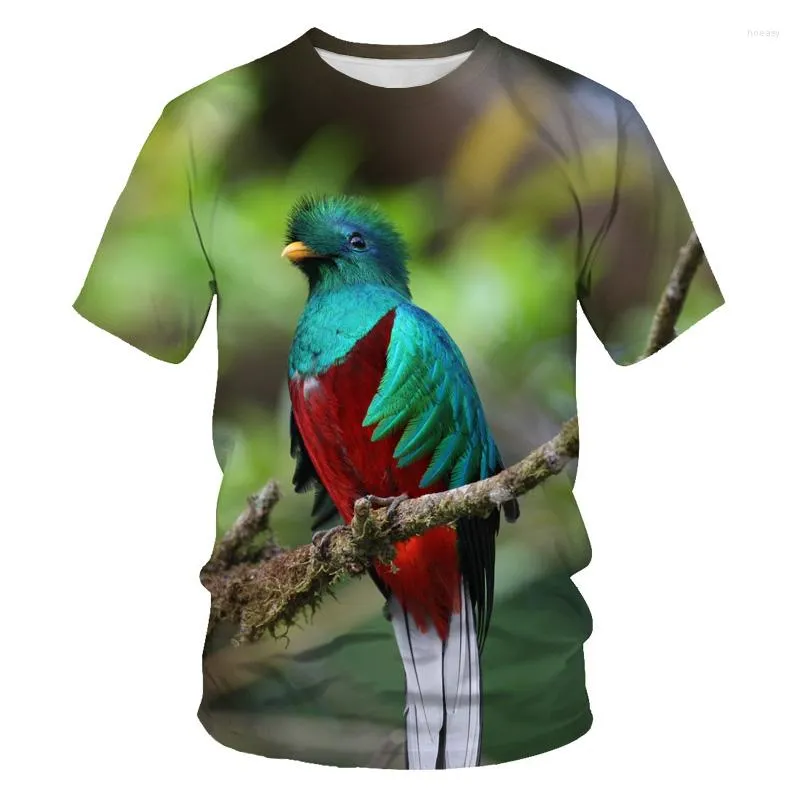 Heren t shirts mode losse dierenvogel heren t-shirts grappige papegaai 3D print casual t-shirt zomer ademende elastische hoge kwaliteit