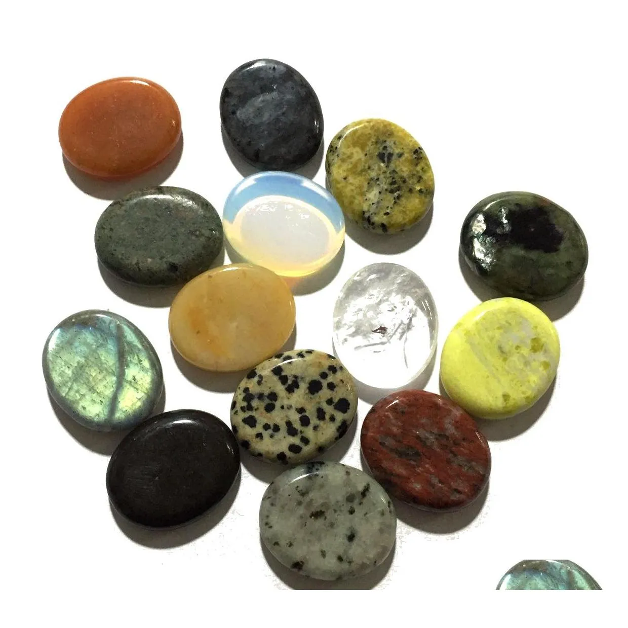 Stone 25X30Mm Worry Thumb Gemstone Natural Rose Quartz Healing Crystal Therapy Reiki Treatment Spiritual Minerals Mas Palm Yydhhome Dhlsf