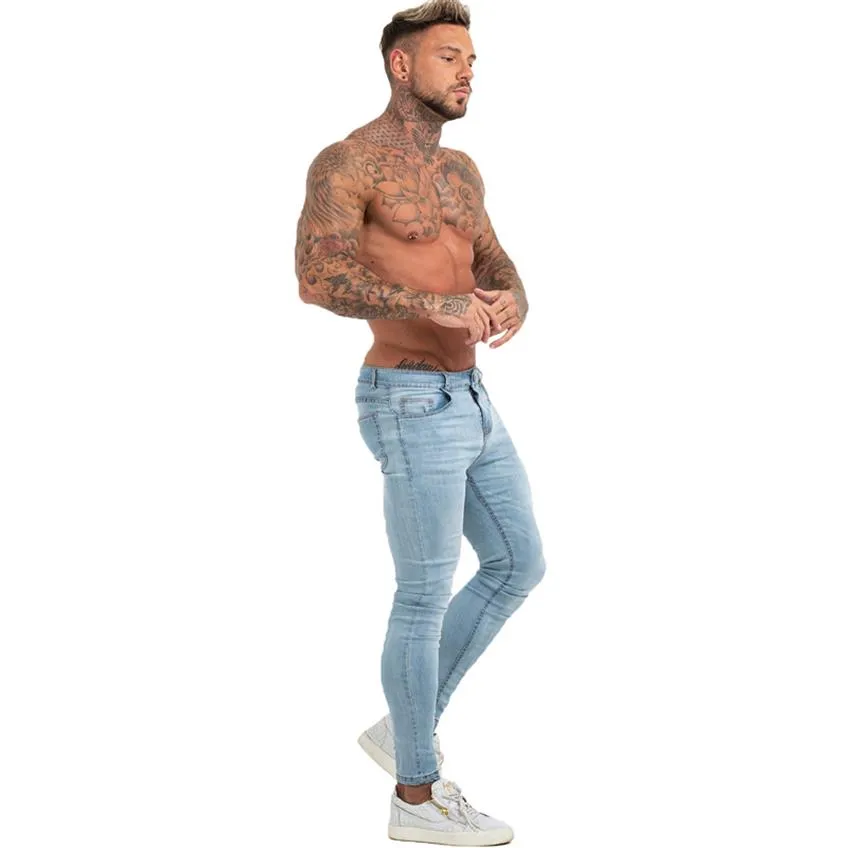 GINGTTO Man Pants Skinny Jeans Men Denim Trousers Hip Hop Style Plus Size Jean Male Clothing Summer Slim Fit ICON Legend London 22237i