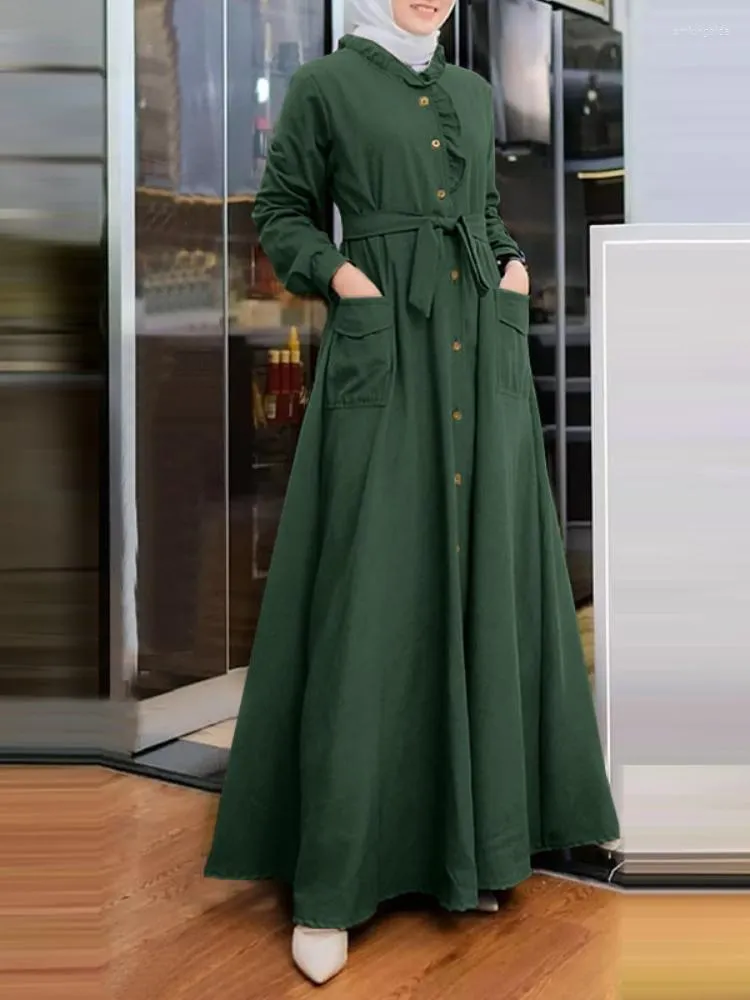 Kleding Ethnische kleding Herfst Morokko Morokko Moslimvrouwen Abaya India Abayas Stand Coar Dubai Turkije Islam Party Kaftan Robe Longue Vestid