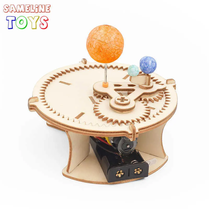 Bois Système Solaire Globe Terre Soleil Lune Modèle Expérience Kit Éducatif Puzzle Science Lab Enfants Jouets