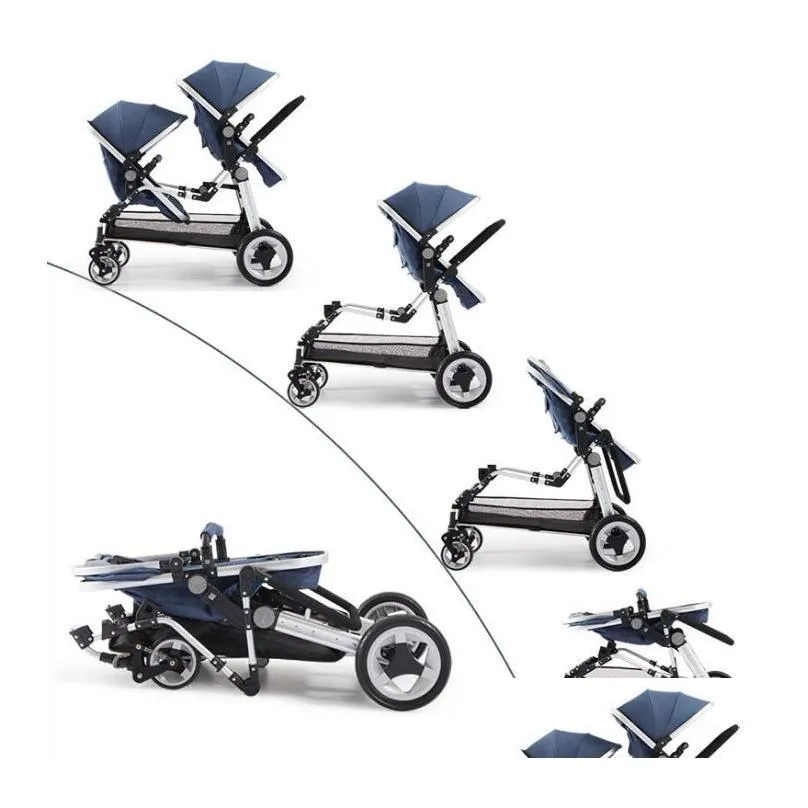 twin strollers stroller front and rear seat high view eggshell stroller foldable