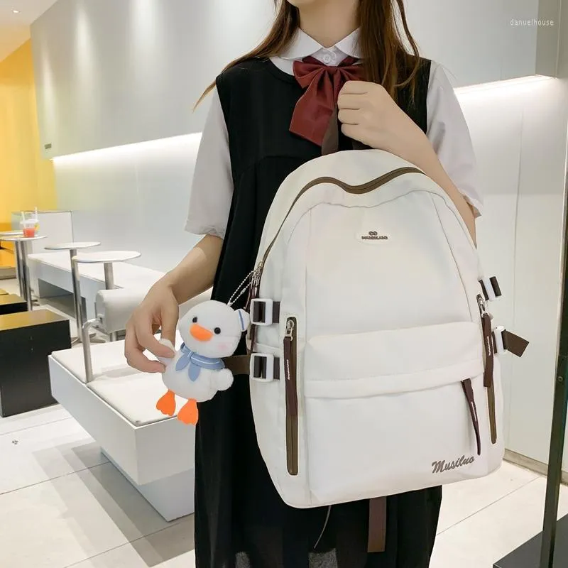 Borse da scuola Zaino da ragazza Zaino in nylon impermeabile Borsa da viaggio in stile coreano giapponese Kawaii Zaino per laptop