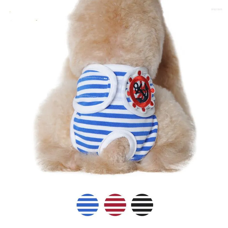 Dog Apparel Pet Shorts Hygiene Physiological Pants Striped Teddy Diaper Washable Bitch Underwear