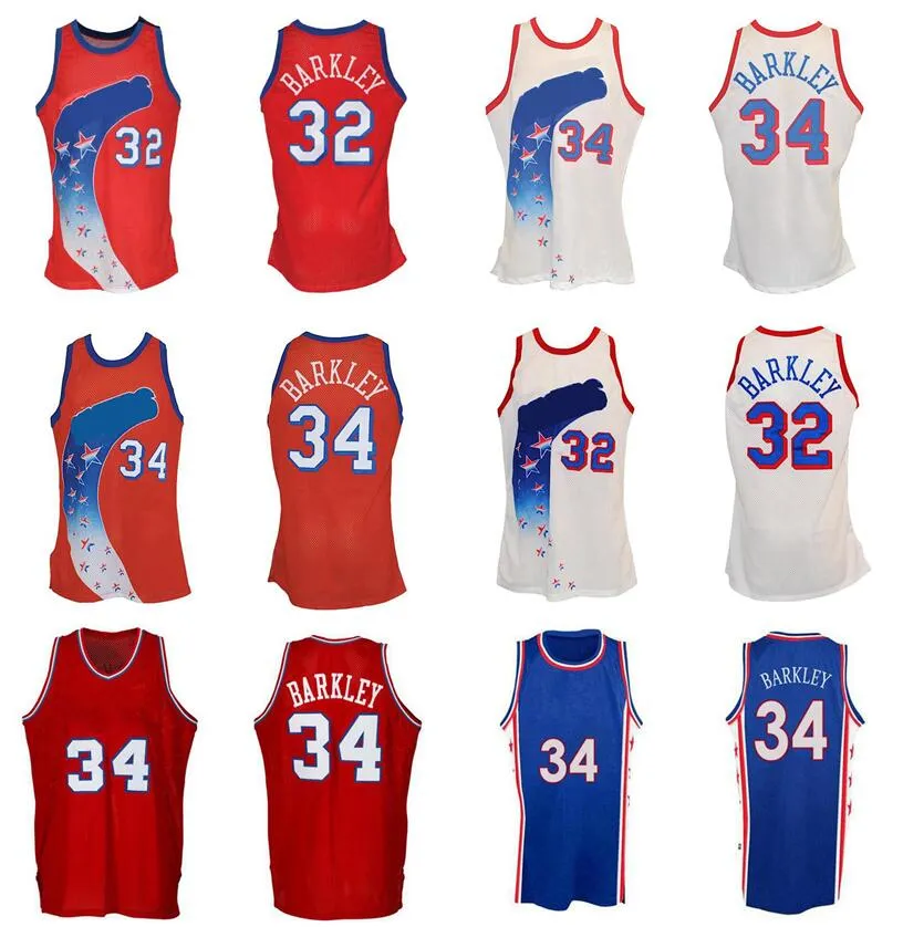 Charles Barkley Diseñador Jersey de baloncesto personalizado S-6XL Mitchell Ness Jersey 1988-89 19921-92 Mesh Hardwoods Classics Retro Jerseys Hombres Mujeres Jóvenes Azul Rojo 34 32