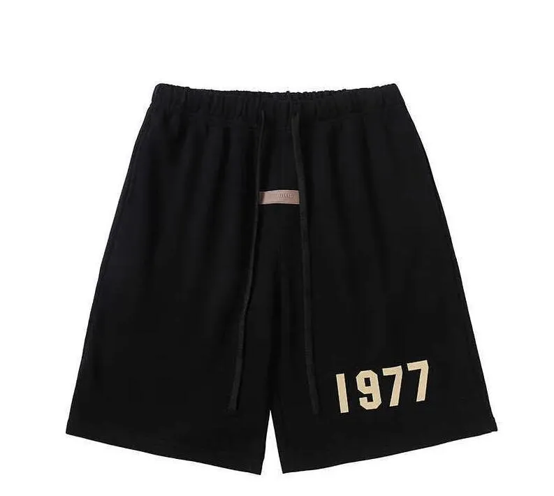 Men's Shorts Pants High Street Fg Correct Edition Ess Commodity 1977 Flocking Hot Stamping 5-point for Men and Women Casual Versatile Vnud M1f0y7cm